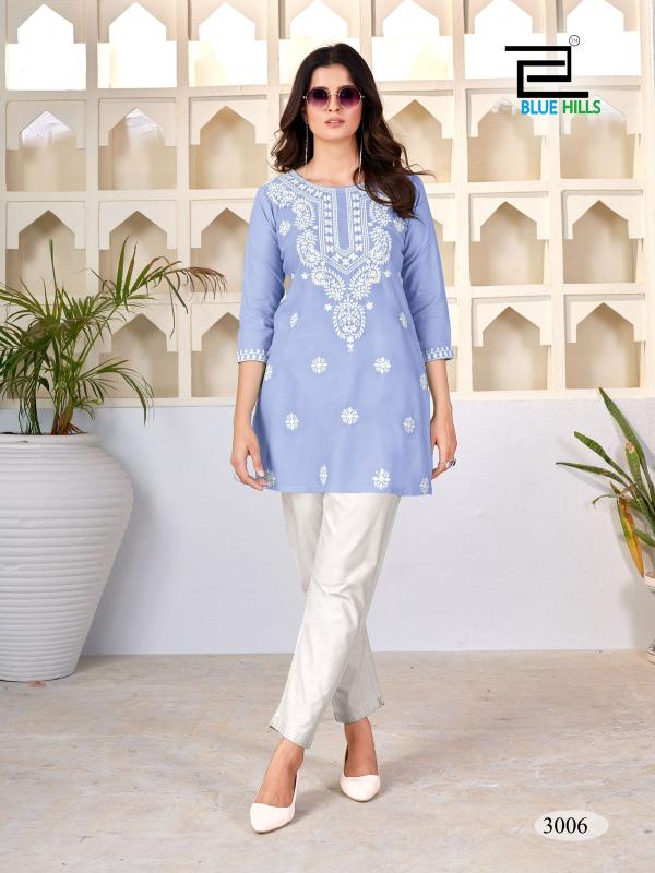 Blue Hills Amelia Vol 03 Rayon Lucknowi Work Kurti Collection